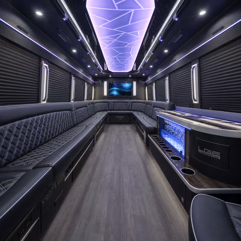 15 Passenger Party Bus Interior