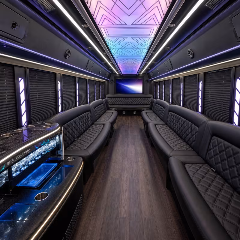 25 Passenger Party Bus Interior