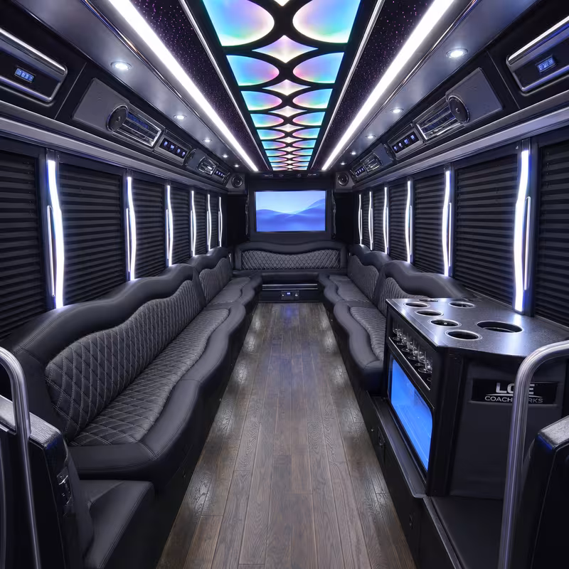 30 Passenger Party Bus Interior