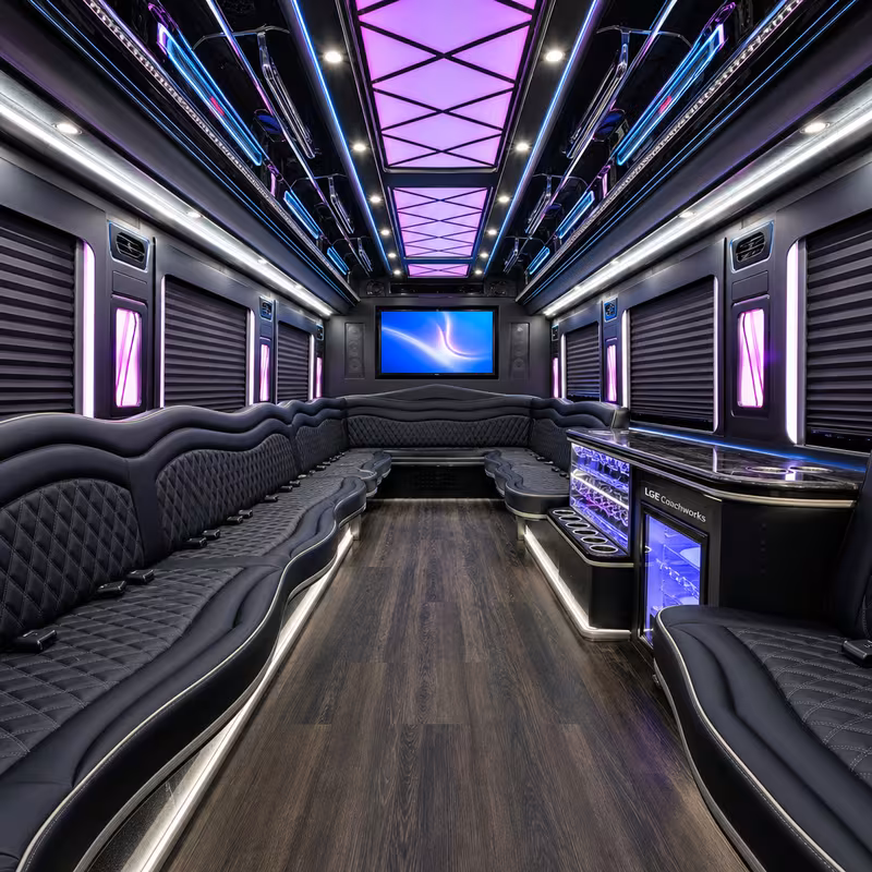 30 Passenger Party Bus Interior