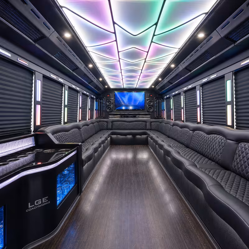 40 Passenger Party Bus Inside
