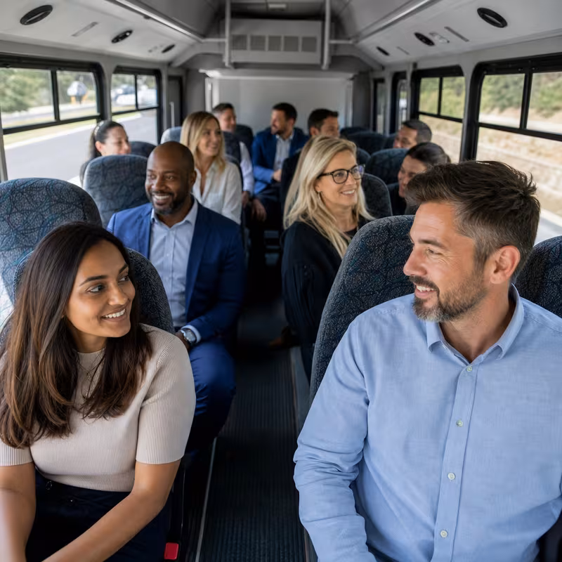 Black Mercedes Sprinter van staged for an St. Petersburg Corporate Transportation group