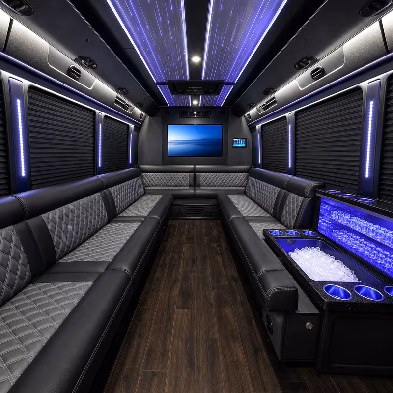 14 Passenger Sprinter Limo Interior