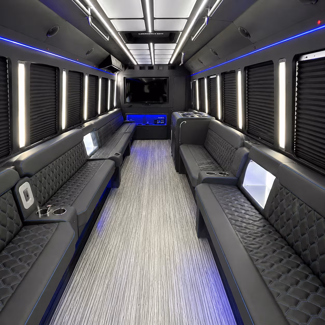 St. Petersburg Prom & Homecoming Transportation party bus interior