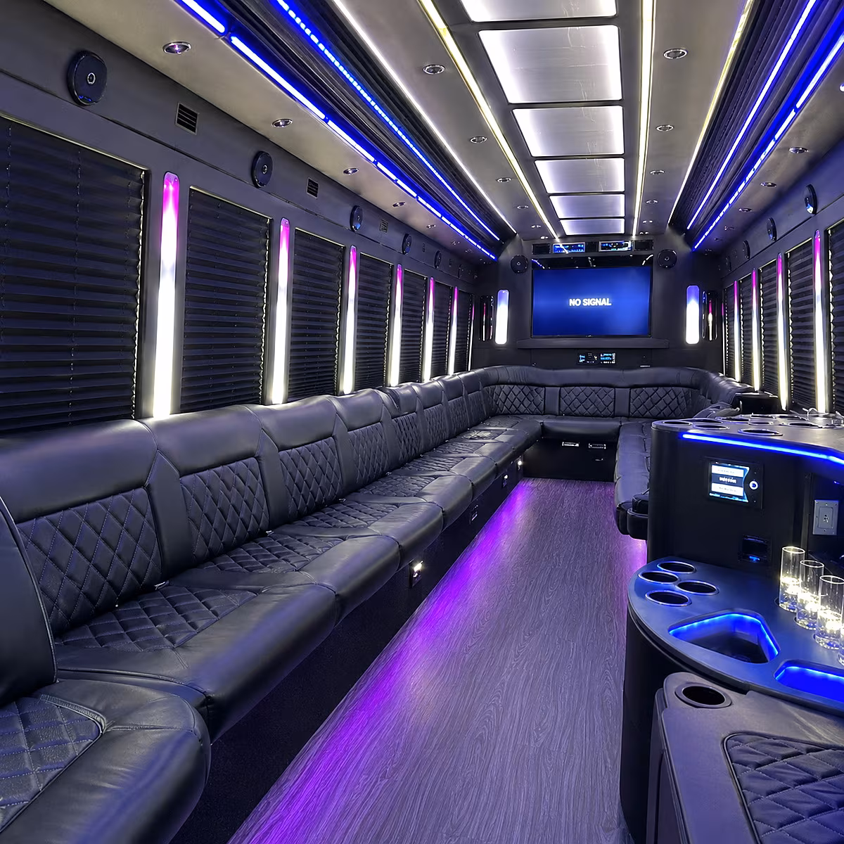 St. Petersburg Sporting Event Transportation party bus interior