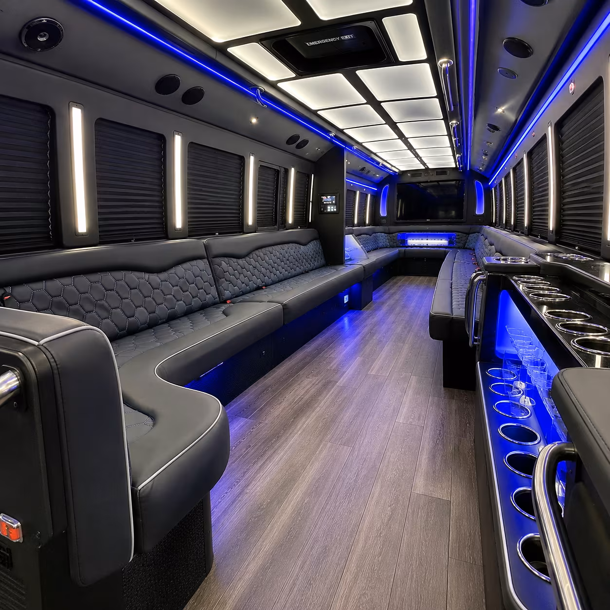 St. Petersburg Wedding Transportation party bus interior